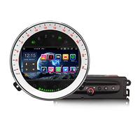 Erisin 8-Kern 4GB RAM 64GB ROM Android 14 Autoradio Bluetooth für BMW Mini Cooper, Autoradio mit GPS Navigation Unterstützt CarPlay Android Auto DSP WiFi DAB+ DVB-T2 FM RDS OBD2 CD Player Touchscreen