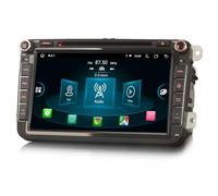 Erisin 8 zoll 8-Kern 4GB RAM 64GB ROM Android 14 Autoradio Bluetooth GPS Navi Für VW Tiguan Golf 5/6 T5 Polo Touran Passat SEAT Skoda Unterstützt CarPlay Android Auto WiFi DAB+ OBD2 RDS OPS Canbus DVD
