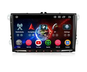 Erisin 9 Zoll 8-Kern 4+64GB Android 14 Autoradio mit GPS Navi Bluetooth 5.0 für VW T5 Touran Tiguan Golf 5 Golf 6 Polo 6R Passat B6 Caddy EOS Jetta CarPlay Android Auto WiFi DSP DAB+ IPS FM RDS OPS