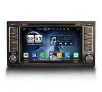 Erisin Android 12.0 8-Kern Autoradio Mit GPS für VW Touareg T5 Multivan 7 Zoll Touchscreen Navigation DAB+ Radio Unterstützt CarPlay Android Auto DSP WiFi 4G FM Bluetooth A2DP RDS 4GB RAM+ 64GB ROM