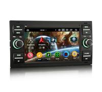 Erisin Android 14 4GB+64GB 8-Kern Autoradio GPS Navi für Ford C-Max S-Max Focus Galaxy Kuga Connect Fiesta Transit 7 Zoll Touchscreen Kabelloses CarPlay Android Auto DAB+WiFi 4G Bluetooth 5.0 DSP OBD2