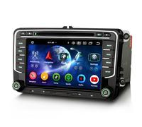 Erisin Android 14 4GB+64GB 8-Kern DVD Autoradio Bluetooth GPS Navi für VW Passat B6 Polo 6R Golf 5/6 Touran Skoda Seat Tiguan Jetta T5 7 Zoll Touchscreen CarPlay Android Auto DAB+ WiFi 4G A2DP Canbus