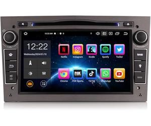 Erisin Android 14 4GB+64GB 8-Kern DVD Autoradio GPS Navi für Opel Antara Astra Corsa C/D Vectra Meriva Signum Vivaro Zafira Combo 7 Zoll CarPlay Android Auto DAB+ WiFi Bluetooth 5.0 Canbus DSP USB