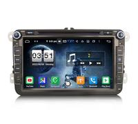 Erisin Android 14 8 Zoll 4GB RAM+64GB ROM 8-Kern Autoradio Mit GPS Touchscreen für VW Passat B6 Golf 5/6 Touran Skoda Seat Tiguan Jetta T5 Unterstützt CarPlay DAB+ WiFi 4G FM Radio Bluetooth A2DP