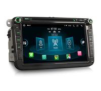 Erisin Android 14 8 Zoll 8-Kern 4GB+64GB DVD Autoradio GPS Navi für VW T5 Golf 5 Golf 6 Touran Polo Sharan Passat Tiguan SEAT mit CD Player Touchscreen CarPlay Bluetooth DAB+ WiFi 4G FM Radio A2DP USB