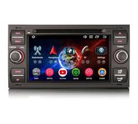 Erisin Android 14 Autoradio DVD für Ford C-Max S-Max Fiesta Focus Galaxy Kuga Transit Connect Unterstützt DAB+ Navi Carplay Android Auto Bluetooth 5.0 WiFi A2DP FM/AM 4GB RAM 64GB ROM