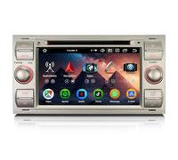 Erisin Qualcomm 8-Kern 4GB+64GB Android 14 Autoradio mit CD Player für Ford Focus Fiesta C-Max S-Max Kuga Galaxy Transit 7 Zoll Touchscreen GPS Navi CarPlay & Android Auto WiFi 4G DSP DAB+ DVD DVB-T2