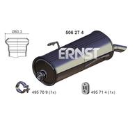 ERNST Endschalldämpfer Auspuff für PEUGEOT 206+ 1.1 1.4i 60/73/75 PS 1730.EC