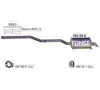 ERNST Endschalldämpfer für MERCEDES-BENZ 2034901421 352086