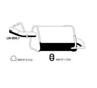 1x Endschalldämpfer ERNST 033275 passend für OPEL GENERAL MOTORS