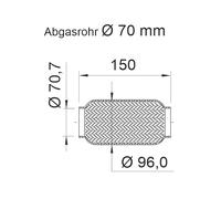 ERNST Flexrohr, Abgasanlage 96mm 460453