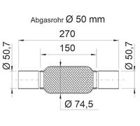 1x Flexrohr, Abgasanlage ERNST 464123 passend für