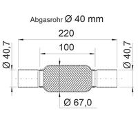 ERNST Flexrohr, Abgasanlage mit Rohrstutzen 67mm für FIAT KIA 460149
