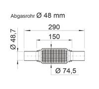 ERNST Flexrohr Abgasanlage 464048 soft Edelstahl passend für CITROËN C4/C2