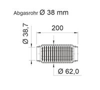 ERNST Flexrohr, Abgasanlage 'soft' 62mm 464109