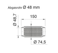 ERNST Flexrohr, Abgasanlage 'soft' 74,5mm 464000