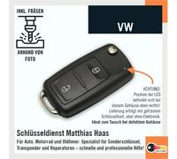 Ersatz Gehäuse Schlüssel Schleifen 2 Tasten fräsen AUDI VW SKODA SEAT HAA[#1524]