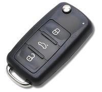 Ersatz Klapp Autoschlüssel Gehäuse 3 Tasten - Funkschlüssel Schlüsselgehäuse kompatibel mit VW Golf 6, Polo, Passat CC, Tiguan, SEAT, Skoda Octavia - Hochwertiges Ersatzgehäuse ohne Elektronik | HU66
