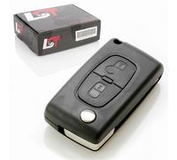 ERSATZ KLAPP FUNK SCHLÜSSEL - GEHÄUSE MIT ROHLING FÜR PEUGEOT MODELLE