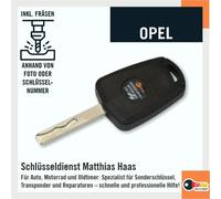 Ersatz Schlüssel für Opel nachmachen fräsen Astra Combo Corsa Meriva Zafira