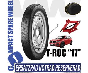 Ersatzrad Notrad Reserverad 17" für VW T-Roc mit Wagenheber Schlüssel Tasche NEU