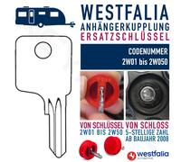 Ersatzschlüssel Nachschlüssel Schlüssel für Westfalia Anhängerkupplung AHK AHV