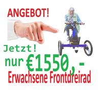Erwachsene Elektro Dreirad Damon 1 Frontdreirad Heckantrieb Rückenlehne Tacho