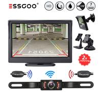 ESSGOO 170° Weitwinkel Kabellos Kennzeichenhalter Rückfahrkamera Mit 5'' Monitor