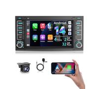 ESSGOO 2+32G Android14 kabellosem Carplay und Android Auto Autoradio Für VW Touareg 2004-2011 VW Transporter T5 Multivan 2004-2009 mit 7 Zoll HD Touchscreen Bluetooth FM RDS GPS Navi WiFi