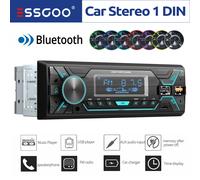 ESSGOO Autoradio mit Bluetooth MP3 USB TF AUX ID3 FM Freisprech 1 DIN 7 Farben