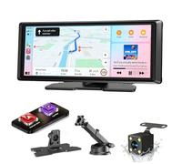ESSGOO Carplay Android Auto Display mit Rückfahrkamera,8 Zoll Carplay Bildschirm für Apple/Android Auto/AirPlay/Mirror Link,Wireless Touchscreen GPS Navigation,mit Bluetooth5.3,AUX,FM,Sprachassistent