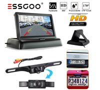 ESSGOO Funk Rückfahrkamera KennzeichenHalter Kabellos Mit 4.3'' Klappbar Monitor