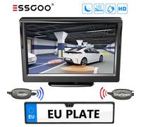 ESSGOO Rückfahrkamera Wireless Nummernschild Kennzeichenhalter + 5'' LCD Monitor