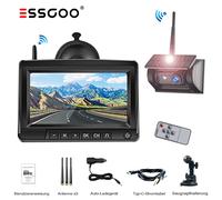 ESSGOO Solar Funk Kabellos Rückfahrkamera Einparkhilfe Mit 7 Zoll Monitor LKW RV