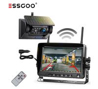 ESSGOO Solar Rückfahrkamera Einparkhilfe Funk Kabellos Mit 7 Zoll Monitor HD LKW
