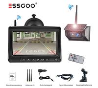 ESSGOO Solar Rückfahrkamera Kabellos IP69 Wasserfest Mit 7" Farb Monitor LKW BUS