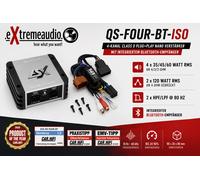 ESX Quantum QS-Four-BT-ISO | 4-Kanal Class D Mini-Verstärker mit integriertem Bluetooth für Audiostreaming und 240 W RMS | ISO-Kabelbaum | Quantum-Serie