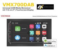 ESX VISION VMX700DAB | Universal 2-DIN Media Moniceiver mit 17,8cm (7") Touchsreen-Display