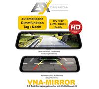 ESX VNA-Mirror - 9,7 Zoll Rückspiegelmonitor mit Vollbildansicht - HD Auflösung | 2 x Video IN | 9-36 V Betriebsspannung für PKW und LKW geeignet