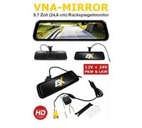 ESX VNA-Mirror - 9,7 Zoll Rückspiegelmonitor mit Vollbildansicht - HD Auflösung | 2 x Video IN | 9-36 V Betriebsspannung für PKW und LKW geeignet