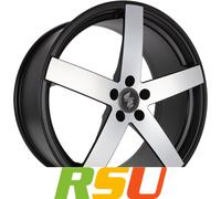 Etabeta Uros S black matt full polished 8.5x19" ET45 LK5 130 ML 71.6 Alufelge...