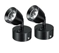 Etomvoop 12V LED-Spot-Leselampen, Wohnwagen-Innenbeleuchtung, EIN/AUS-Schalter, Nachtwandlampen für T4, T5, T6, Wohnmobil, Boot, Yartch, LKW (Schwarz-2-2Stück)