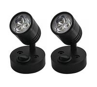 Etomvoop 12V LED-Spot-Leselampen, Wohnwagen-Innenbeleuchtung, EIN/AUS-Schalter, Nachtwandlampen für T4, T5, T6, Wohnmobil, Boot, Yartch, LKW (Schwarz-1-2Stück)