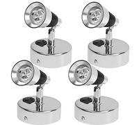 Etomvoop 12V LED-Spot-Leselampen, Wohnwagen-Innenbeleuchtung, EIN/AUS-Schalter, Nachtwandlampen für T4, T5, T6, Wohnmobil, Boot, Yartch, LKW (Silber: 1-4 Stück)