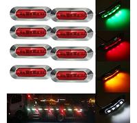 Etomvoop 8 Stück LED-Seitenmarkierungsleuchten wasserdicht 4 LED Auto-Heck-Seitenleuchten für 12V-24V LKW Anhänger Wohnmobil Campervan Boot Marine (Rot)