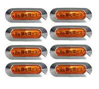 Etomvoop LED-Seitenmarkierungsleuchten, wasserdicht, 4 LEDs, für 12 V-24 V, LKW, Anhänger, Wohnmobil, Boot, Marine (gelb)
