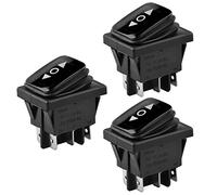 ETOPARS 3 Stück Kippschalter Auto KFZ Wippschalter Schwarz 16A/250V 20A/125V EIN/AUS/EIN Verriegelung Schalter Druckschalter Taste Wasserdicht Knopfschalter 6 Polig