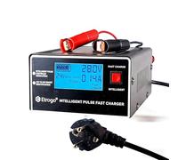 Etrogo Intelligentes 12V/24V 10A Ladegerät mit LCD-Display,5-Stufen-Ladegerät für Autobatterie, Motorrad, Boote,Rasenmäher,Reparatur & Entsulfatierung für Blei-Säure-AGM,Gel,EFB,SLA Batterien