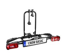EUFAB 11569 Fahrradträger CROW BASIC, E-Bike geeignet, teilweise vormontiert, für 2 Fahrräder, für Anhängerkupplung, Schwarz