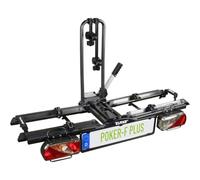 EUFAB 12012LASON Fahrradträger Poker-F Plus, EXKLUSIV AUF Amazon mit abschließbaren Rahmenhaltern, E-Bike geeignet, komplett vormontiert, für 2 Fahrräder, für Anhängerkupplung, Schwarz